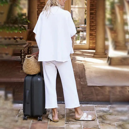 ⏳Limited Sale 50% OFF🌸Women's 3/4 Sleeve Capelet Wide-Leg Pants Set