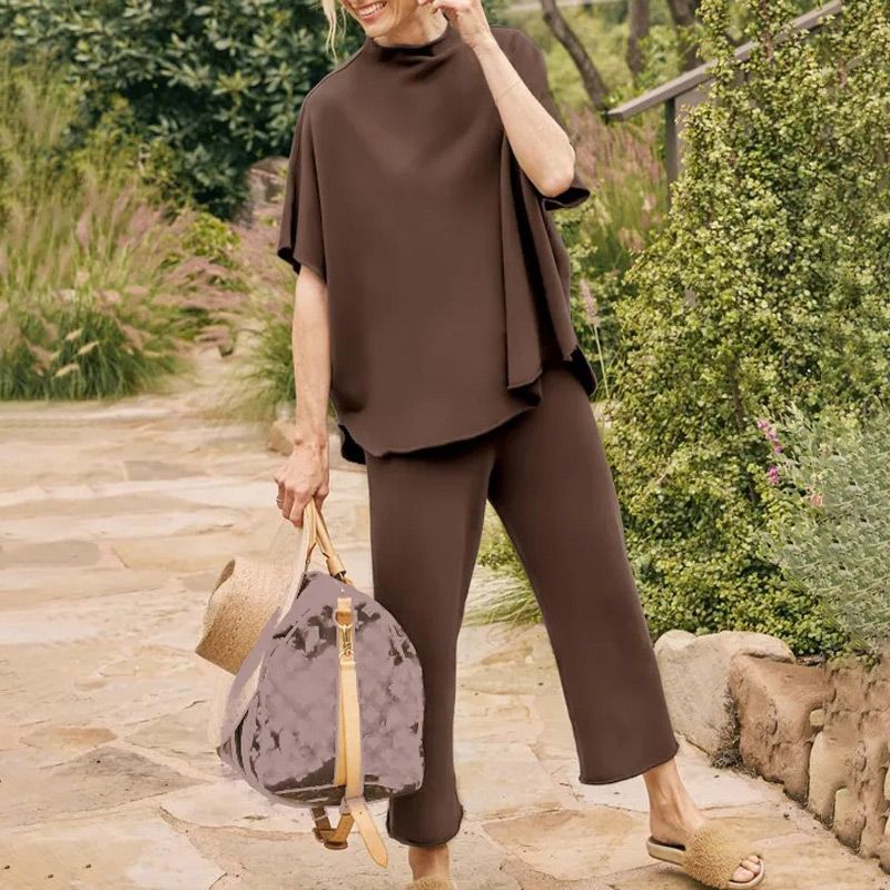 ⏳Limited Sale 50% OFF🌸Women's 3/4 Sleeve Capelet Wide-Leg Pants Set