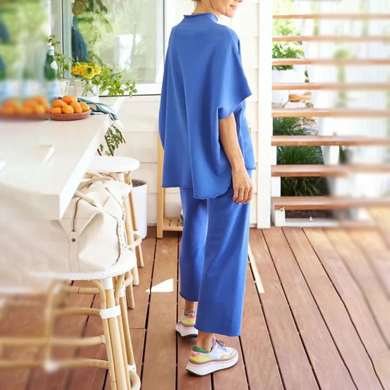⏳Limited Sale 50% OFF🌸Women's 3/4 Sleeve Capelet Wide-Leg Pants Set