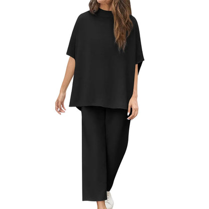 ⏳Limited Sale 50% OFF🌸Women's 3/4 Sleeve Capelet Wide-Leg Pants Set