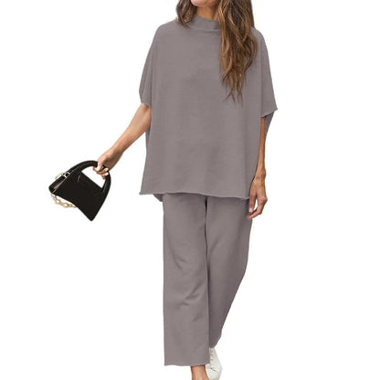 ⏳Limited Sale 50% OFF🌸Women's 3/4 Sleeve Capelet Wide-Leg Pants Set