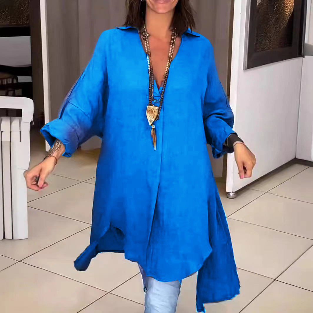 🌷Limited Time 50% OFF💞Summer Cotton Linen V-Neck Casual Shirt