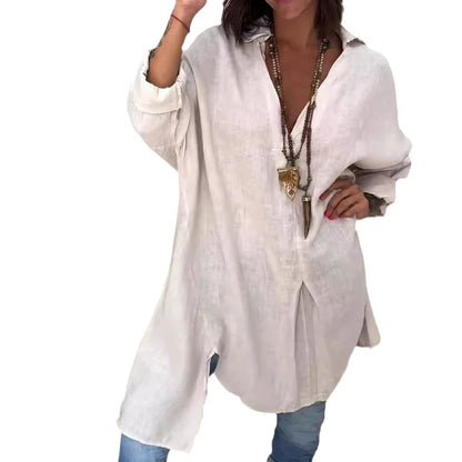 🌷Limited Time 50% OFF💞Summer Cotton Linen V-Neck Casual Shirt