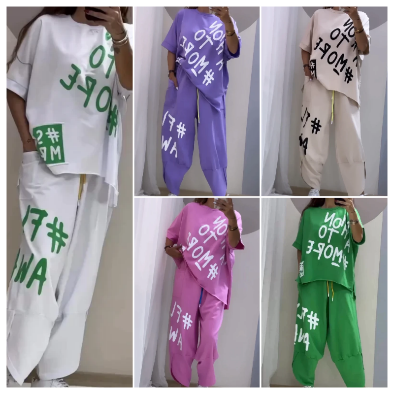 ✨New Arrival✨Women’s Casual Loose Fit Two-Piece T-Shirt & Pants Set