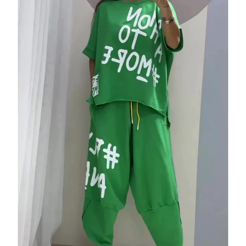 ✨New Arrival✨Women’s Casual Loose Fit Two-Piece T-Shirt & Pants Set