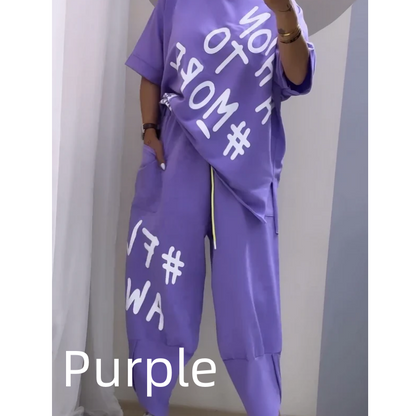 ✨New Arrival✨Women’s Casual Loose Fit Two-Piece T-Shirt & Pants Set
