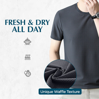 🔥Summer clearance promotion 🔥 Breathable solid color short sleeved waffle T-shirt