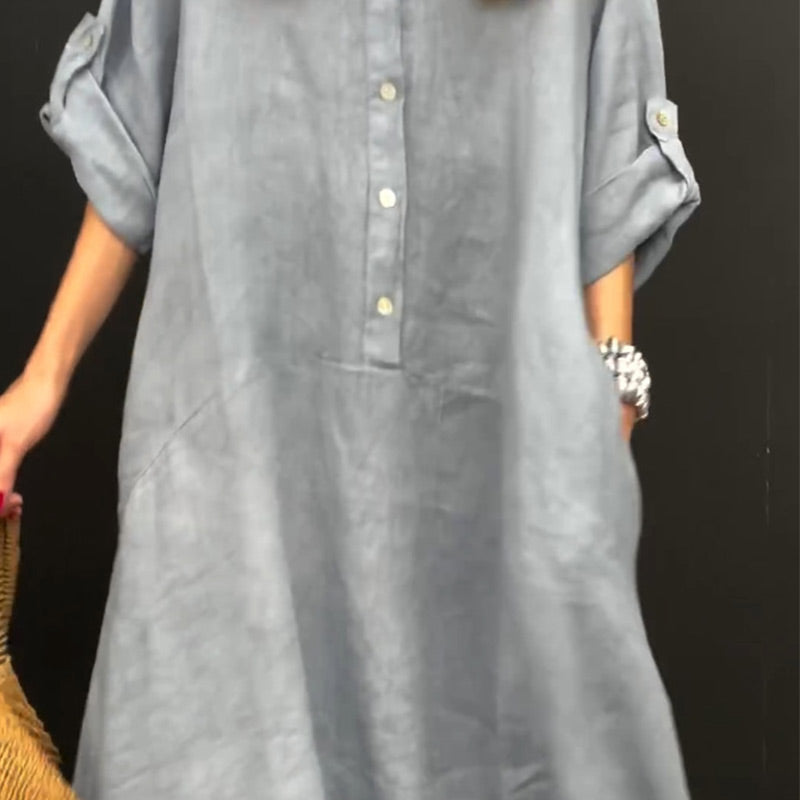 🔥52% OFF💕🦋Summery maxi dress made from a cotton-linen blend👚
