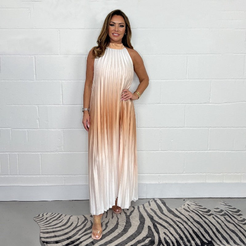 💃 Hot Sale 62% off- Gradient Pleated Sleeveless Dress💖