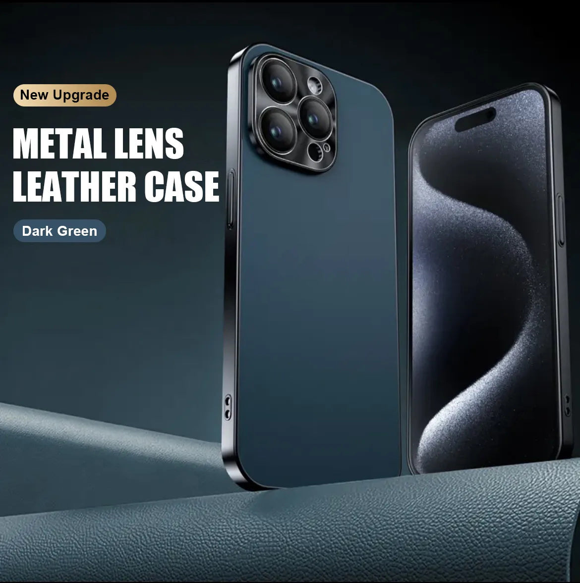 Electroplated Metal Lens Ultra-thin Leather Protect for iPhone