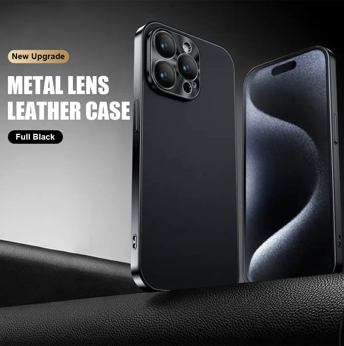 Electroplated Metal Lens Ultra-thin Leather Protect for iPhone