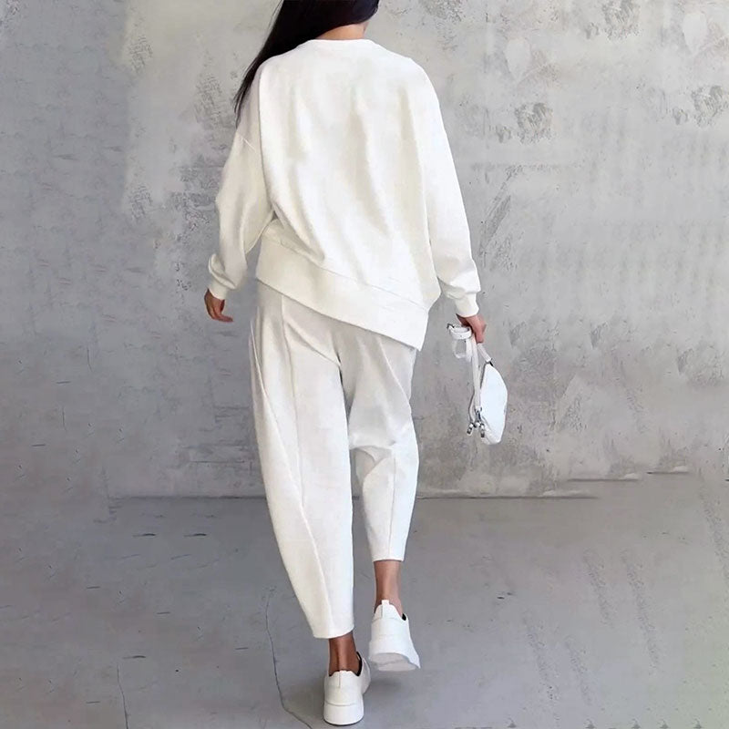 🌷Limited time sale💞 Round-Neck Long-Sleeved Top ＆ Pants 2-Piece Set