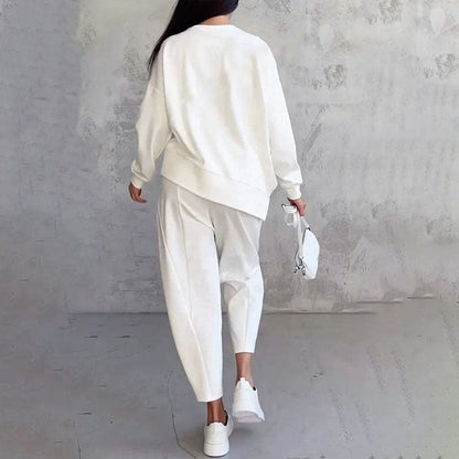 🌷Limited time sale💞 Round-Neck Long-Sleeved Top ＆ Pants 2-Piece Set