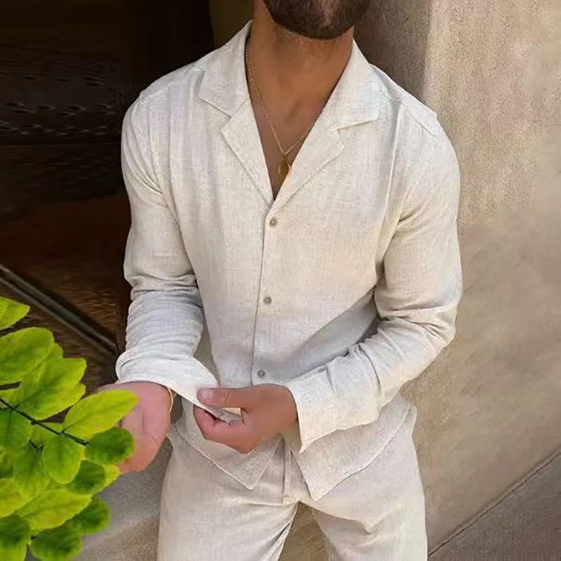 ⏳Limited Sale 50% OFF🌸Men's Minimalist Cotton Linen Casual Two Piece Set