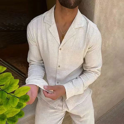 ⏳Limited Sale 50% OFF🌸Men's Minimalist Cotton Linen Casual Two Piece Set