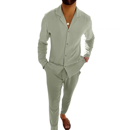 ⏳Limited Sale 50% OFF🌸Men's Minimalist Cotton Linen Casual Two Piece Set