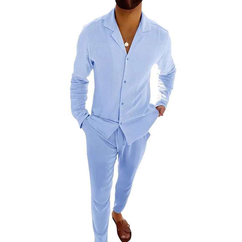 ⏳Limited Sale 50% OFF🌸Men's Minimalist Cotton Linen Casual Two Piece Set