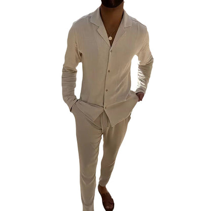 ⏳Limited Sale 50% OFF🌸Men's Minimalist Cotton Linen Casual Two Piece Set