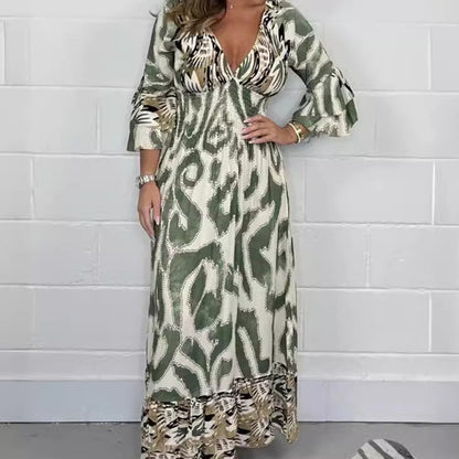 🦋Breathable Fashion V-Neck A-Line Long Dress🔥Hot Sale - 61% OFF🔥