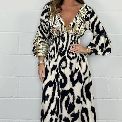 🦋Breathable Fashion V-Neck A-Line Long Dress🔥Hot Sale - 61% OFF🔥