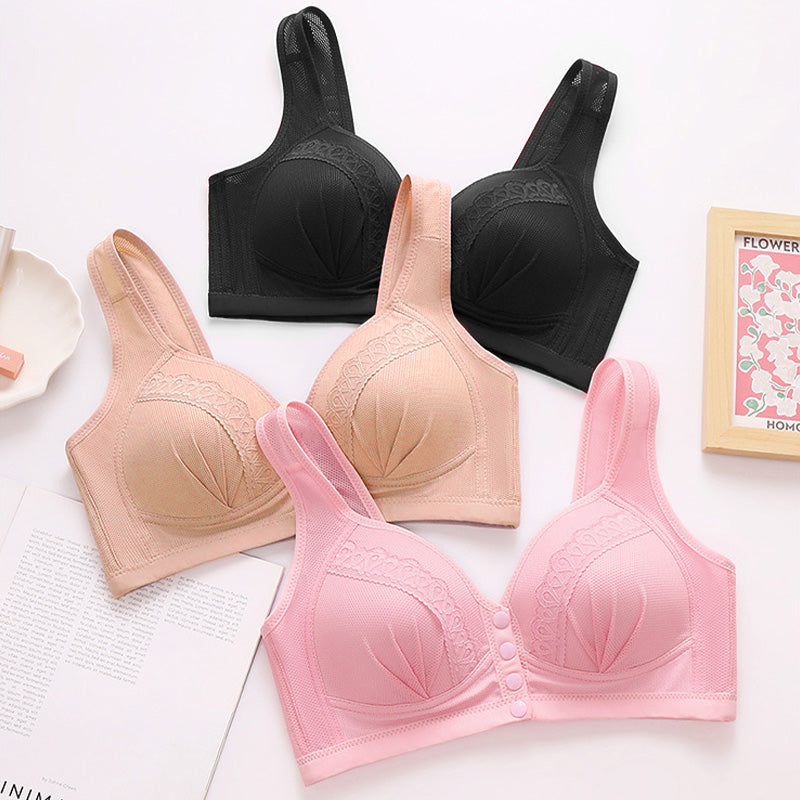 📢📢50% OFF !! 💕CloudComfort™ Front-Button Cotton Bra – Breathable • Wire-Free • All-Day Support • Non-Padded & Skin-Friendly 🌿
