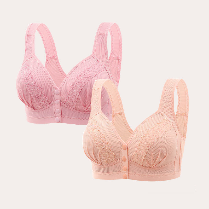 📢📢50% OFF !! 💕CloudComfort™ Front-Button Cotton Bra – Breathable • Wire-Free • All-Day Support • Non-Padded & Skin-Friendly 🌿