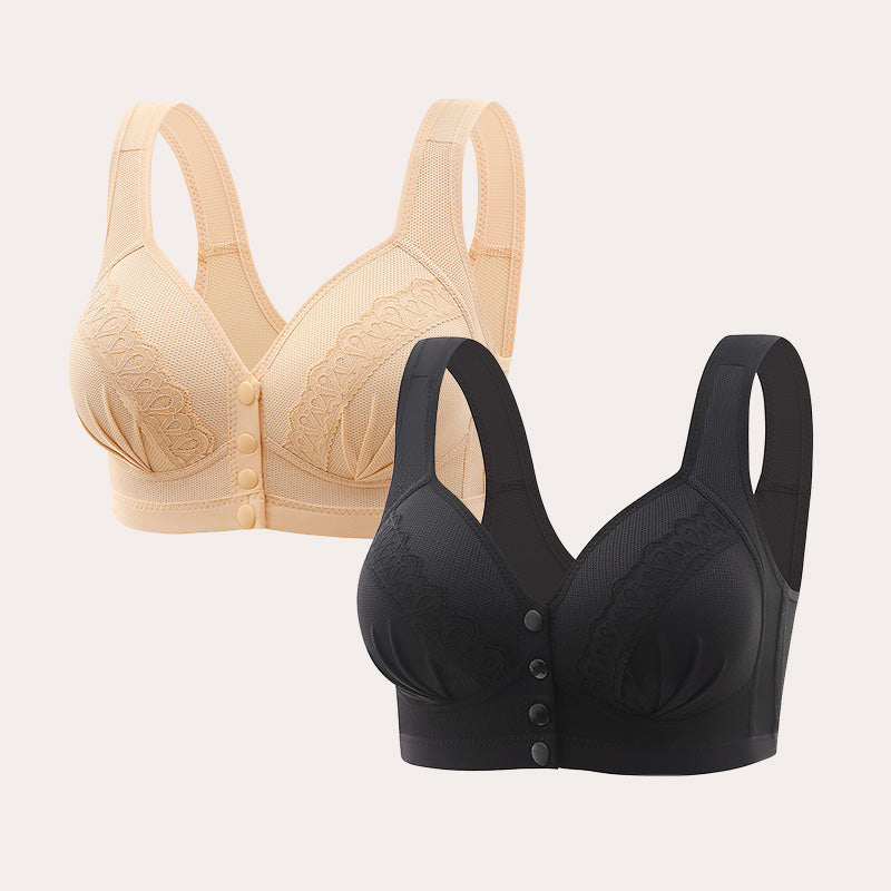 📢📢50% OFF !! 💕CloudComfort™ Front-Button Cotton Bra – Breathable • Wire-Free • All-Day Support • Non-Padded & Skin-Friendly 🌿