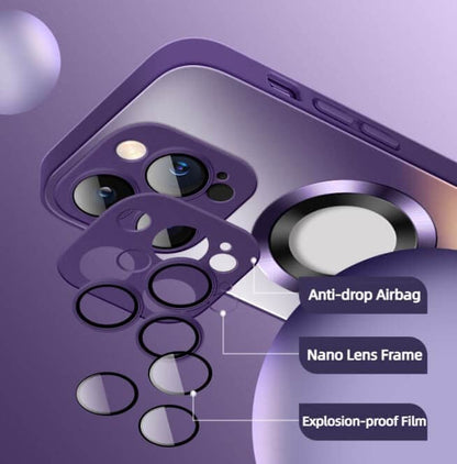 2024 NEW Magnetic AG Glass Frosted Case With Camera Lens Protector For iPhone 15 14 13