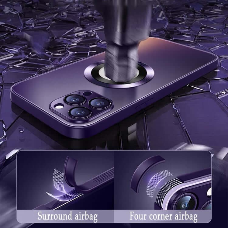 2024 NEW Magnetic AG Glass Frosted Case With Camera Lens Protector For iPhone 15 14 13