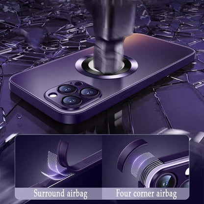 2024 NEW Magnetic AG Glass Frosted Case With Camera Lens Protector For iPhone 15 14 13