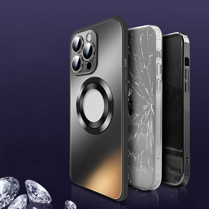 2024 NEW Magnetic AG Glass Frosted Case With Camera Lens Protector For iPhone 15 14 13