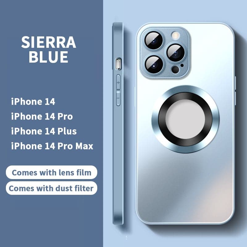 2024 NEW Magnetic AG Glass Frosted Case With Camera Lens Protector For iPhone 15 14 13