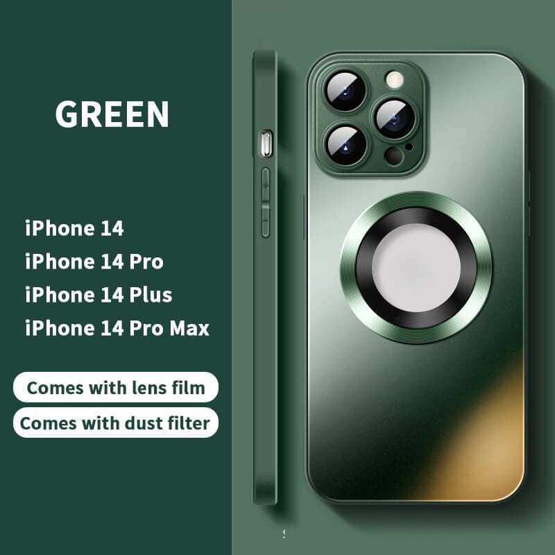 2024 NEW Magnetic AG Glass Frosted Case With Camera Lens Protector For iPhone 15 14 13