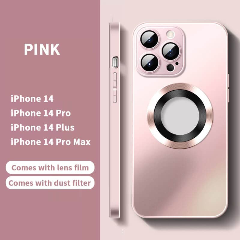 2024 NEW Magnetic AG Glass Frosted Case With Camera Lens Protector For iPhone 15 14 13
