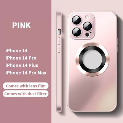 2024 NEW Magnetic AG Glass Frosted Case With Camera Lens Protector For iPhone 15 14 13