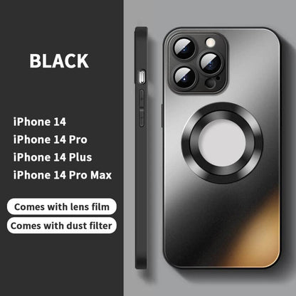 2024 NEW Magnetic AG Glass Frosted Case With Camera Lens Protector For iPhone 15 14 13