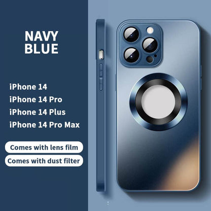 2024 NEW Magnetic AG Glass Frosted Case With Camera Lens Protector For iPhone 15 14 13