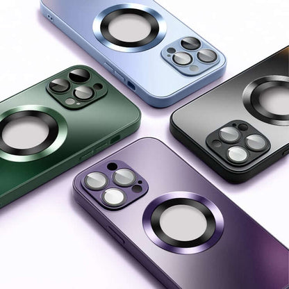 2024 NEW Magnetic AG Glass Frosted Case With Camera Lens Protector For iPhone 15 14 13