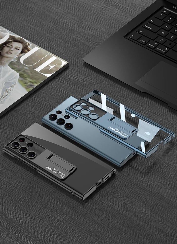 Transparent Plating Bracket Case Cover For Samsung Galaxy S23