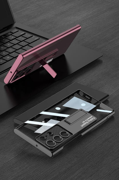 Transparent Plating Bracket Case Cover For Samsung Galaxy S23