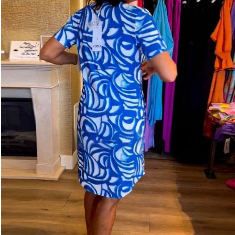 🎁Hot Sale 57% OFF⏳Short-Sleeved Printed V-Neck Fashion Dress