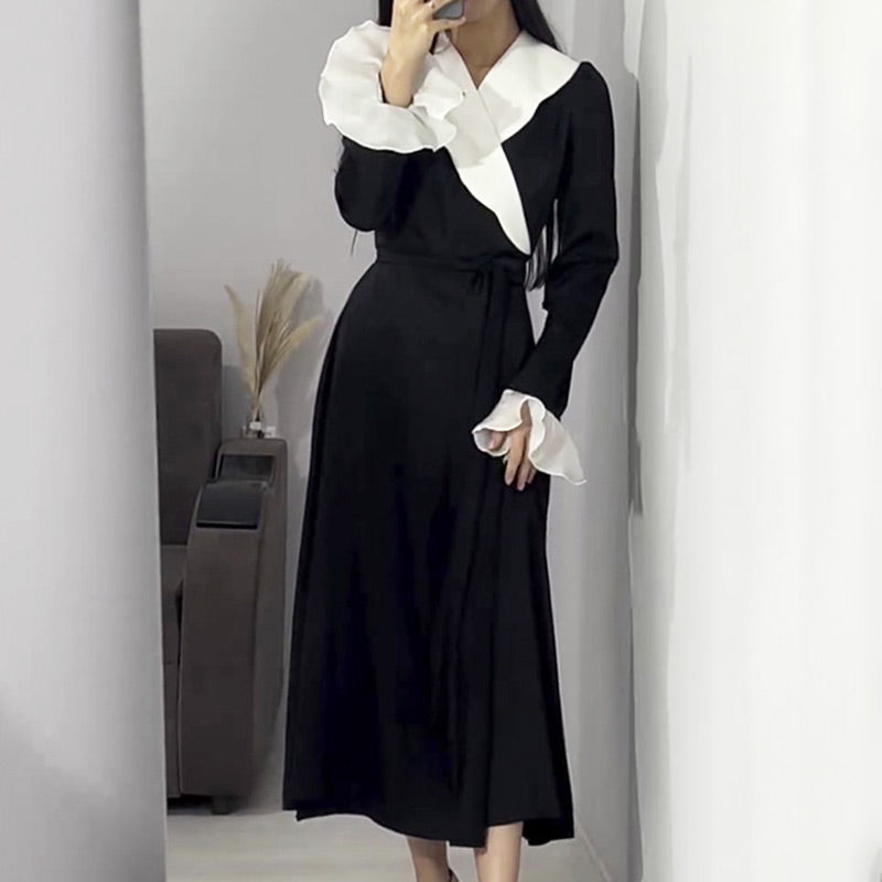 🔥HOT Sale🔥Fashion Tie Waist Dress with Ruffled Sleeves（50% OFF）
