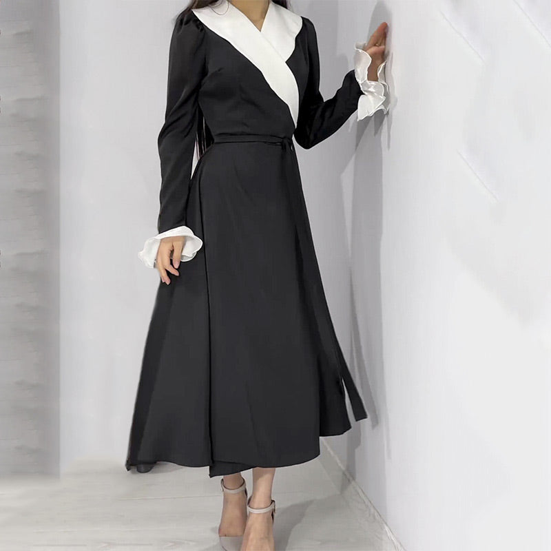 🔥HOT Sale🔥Fashion Tie Waist Dress with Ruffled Sleeves（50% OFF）