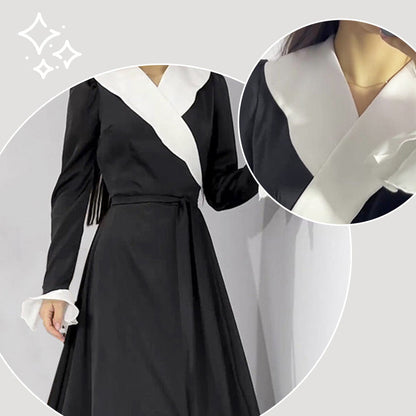 🔥HOT Sale🔥Fashion Tie Waist Dress with Ruffled Sleeves（50% OFF）