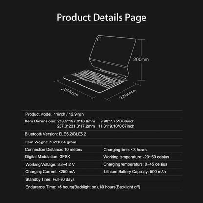 Magnetic Keyboard Case for iPad