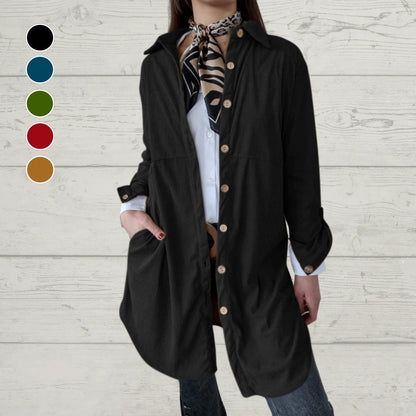 🔥Hot Sale🔥Women's Lapel Soft Long-Sleeve Button Down Coat