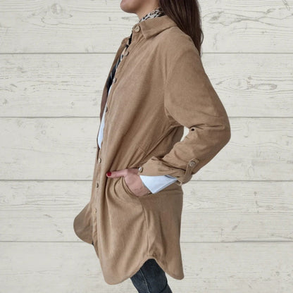 🔥Hot Sale🔥Women's Lapel Soft Long-Sleeve Button Down Coat