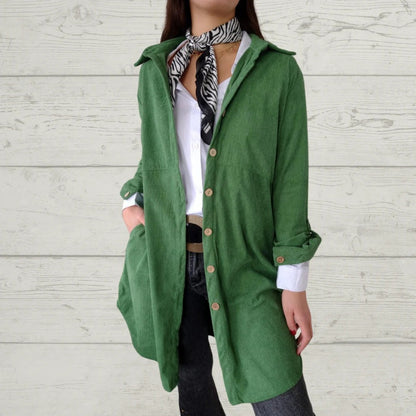 🔥Hot Sale🔥Women's Lapel Soft Long-Sleeve Button Down Coat