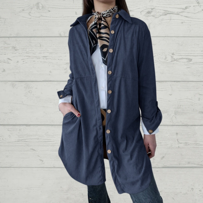 🔥Hot Sale🔥Women's Lapel Soft Long-Sleeve Button Down Coat