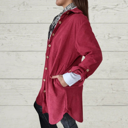 🔥Hot Sale🔥Women's Lapel Soft Long-Sleeve Button Down Coat